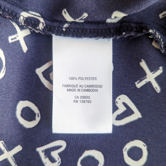 Charming Navy blue and white loose fitting top. Size M. - Picture 5 of 5